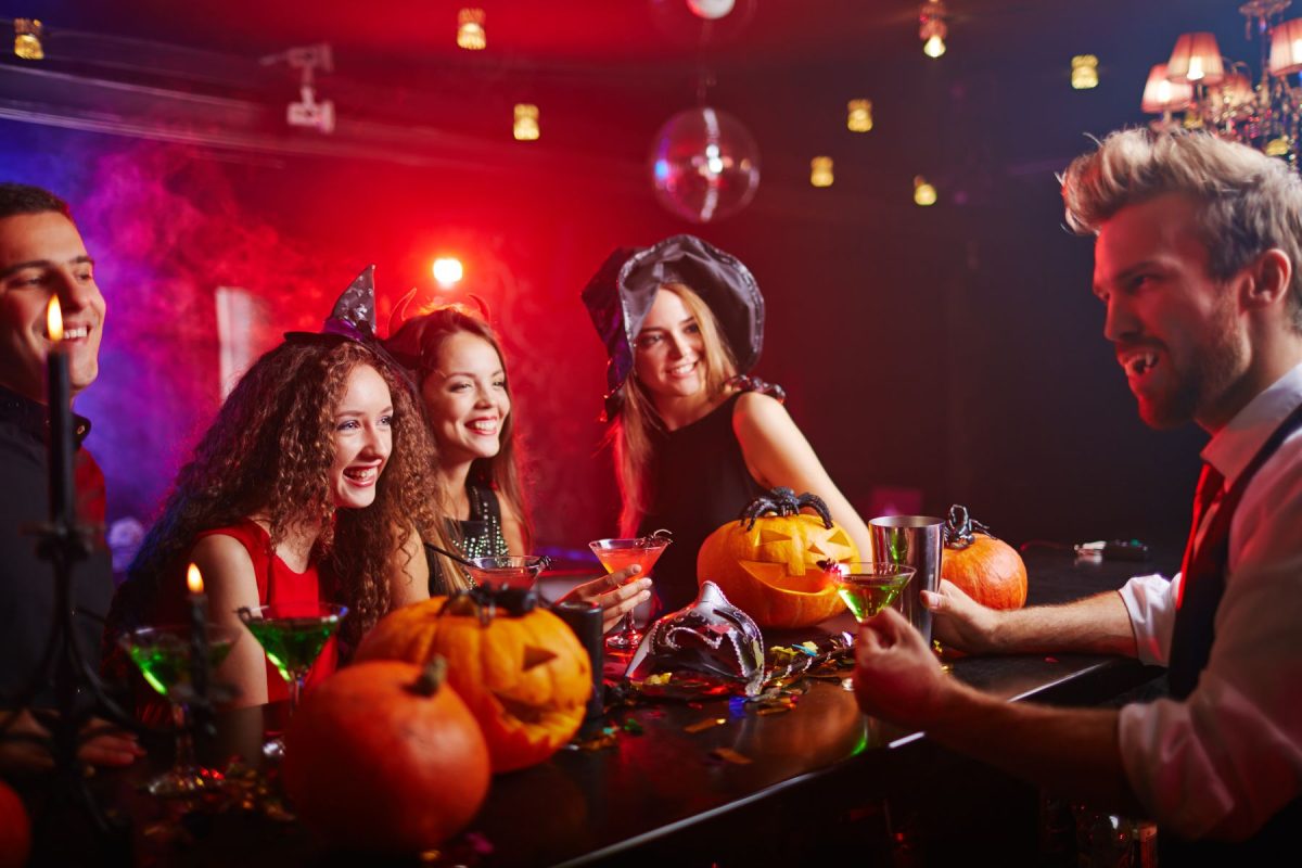 young adults having fun at Halloween party